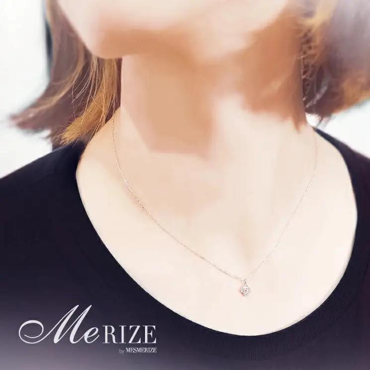 ネックレス 天然 ダイヤ 0.1ct 4石 ミル打ち 四つ葉 クローバー ペンダント SIクラス フラワー 花 "Manon マノン" n-157【K18YG】（KRP）G21-1411