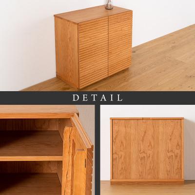 ふるさと納税 大川市 【大川家具】無垢材　サイドキャビネット　風雅　キャビネット幅800【設置付き】ブラックチェリー |  | 02