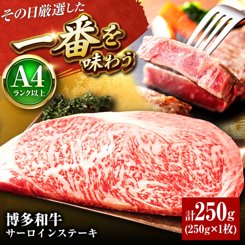【ふるさと納税】【A4〜A5】博多和牛 サーロインステーキ 250g 1枚 吉富町/株式会社MEAT PLUS[BGAB013] ステーキ 牛肉 肉 お肉 黒毛和牛 和牛 サーロイン 国産 ギフト プレゼント 贈り物 ブランド 冷凍 人気 小分け パック 使いやすい 霜降り 美味しい 高級 お取り寄せ