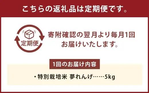 【3ヶ月定期便】 特別栽培米 夢れんげ 5kg×1袋 合計15kg 精米 米 コメ 定期便 【2024年10月下旬発送開始】