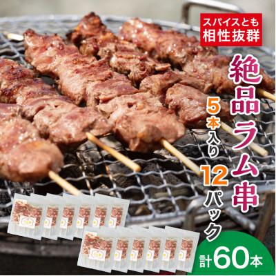 ふるさと納税 美唄市 ラム串60本 (5本×12P)ラム肉 ジンギスカン BBQ キャンプ 小分け 北海道民の定番