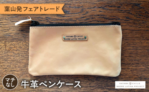 牛革のペンケース（ベージュ）　MADRE LATINA PROJECT ／ ケース ペンケース ポシェット ファスナー 万年筆 普段使い 革 皮 鞄 レザー 記念品 フェアトレード カジュアル ファッション 神奈川県 特産品 葉山町【(特非)葉山っ子すくすくパラダイス】 [ASAT002]
