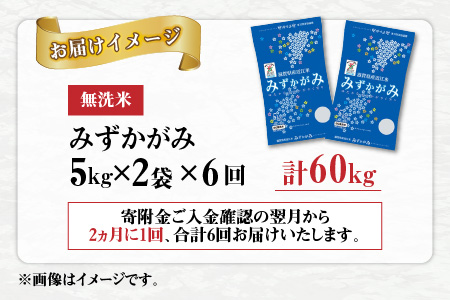 【令和5年産】【定期便】【隔月6回】 BG無洗米 みずかがみ 60kg（10kg × 6回）