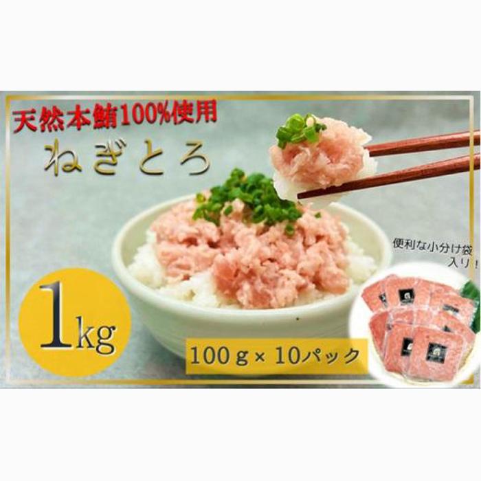天然本鮪 ねぎとろ 計1kg：100g 10パックセット【静岡市清水】冷凍  マグロ  たたき ネギトロ丼 手巻き寿司 小分け 即席 海の幸 【配送不可：離島】◇