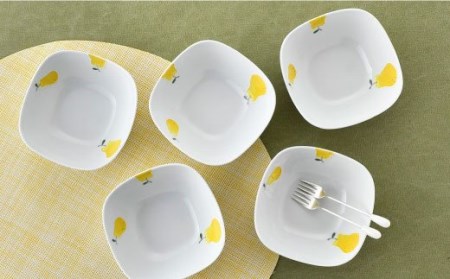 【波佐見焼】ラフランス 正角 ボウル 5点セット 食器 皿 【松幸陶芸】 [HB28] 波佐見焼