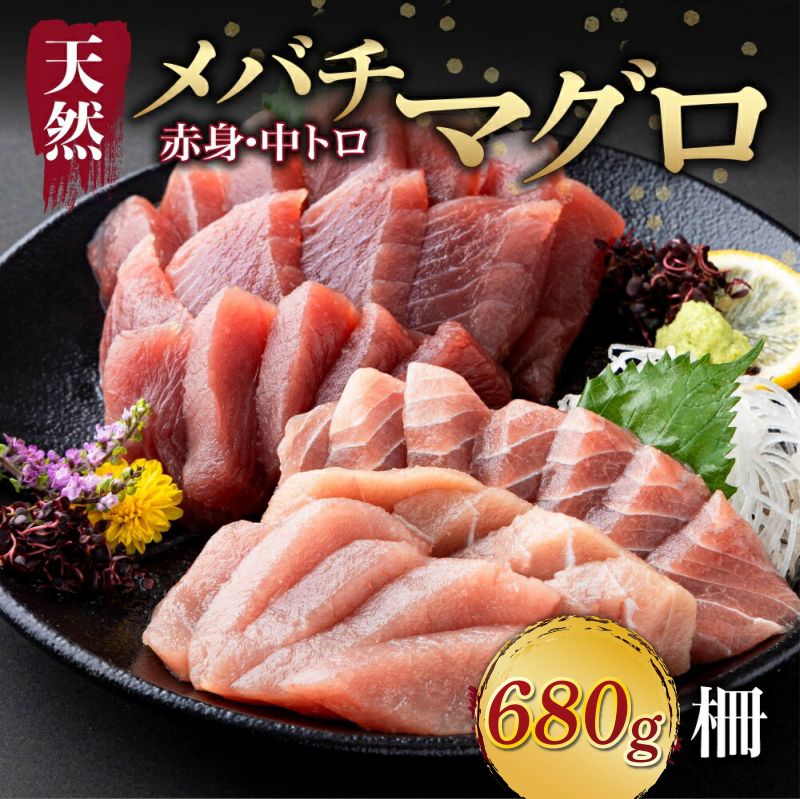 【ふるさと納税】 【天然まぐろ】 中トロ・赤身　柵 680gセット サク さく メバチ 目鉢 マグロ 鮪 まぐろ 100% 冷凍 刺身 海鮮 丼 刺し身 小分け 高知 室戸 tk176