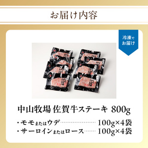 【最速配送】佐賀牛ステーキ 800g ／ ステーキ【C026】