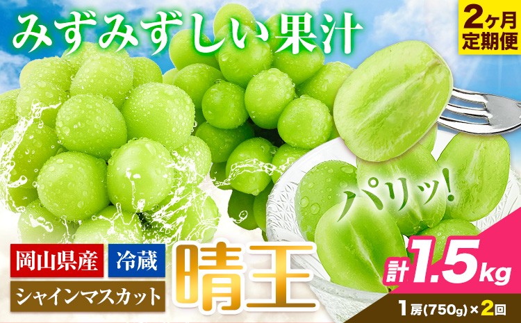 
                  シャインマスカット 2ヶ月 定期便【2026年先行予約】シャインマスカット 晴王 約750g《9月上旬-10月末頃出荷(土日祝除く)》 ハレノフルーツ マスカット 送料無料 岡山県 浅口市 フルーツ 果物 岡山県産 くだもの【配送不可地域あり】
                