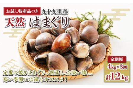 ＜定期便＞ 九十九里産 大粒 はまぐり4.0kg×3回 計12kg SHF004/ 絶品天然はまぐり 万能食材天然はまぐり 九十九里産天然はまぐり 蛤 ハマグリ海鮮 貝 貝類 