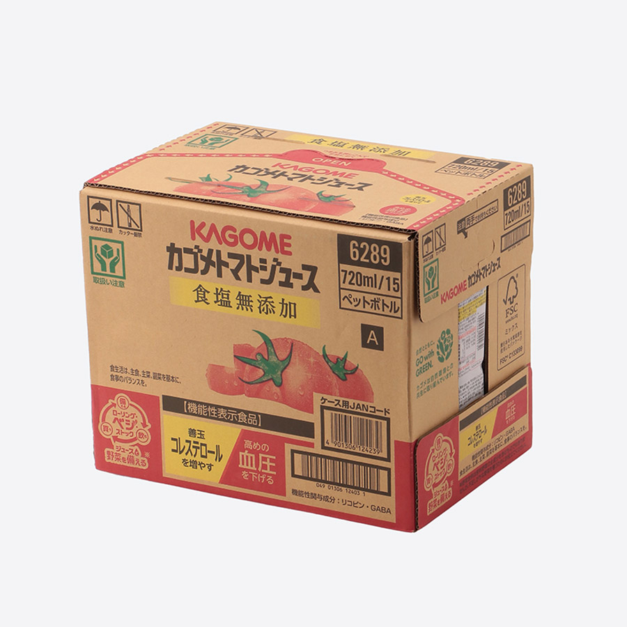 12カ月定期便カゴメ　トマトジュース食塩無添加　720ml PET×15本