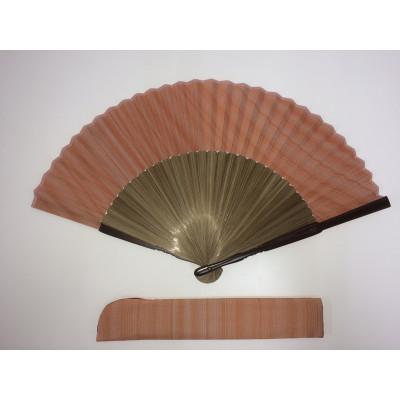 ふるさと納税 白山市 牛首紬　扇子セット(黒縁・さくら)
