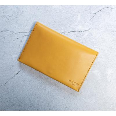 ふるさと納税 大川市 maf pinto 通帳ケース カードケース付き 本革 イエロー
