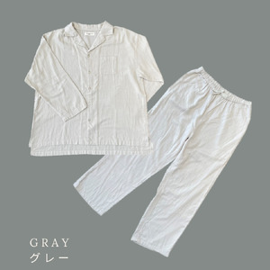 播州織メンズ パジャマ 上下セット RP002【グレー・Mサイズ】「You are already perfect♡」（74-21）