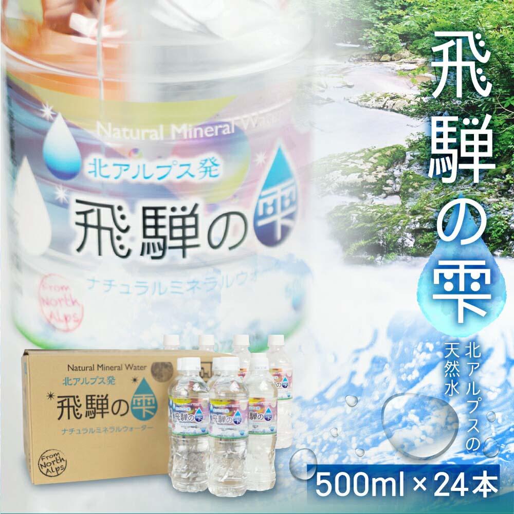【ふるさと納税】天然水 飛騨の雫 500ml×24本（1ケース）|天然水 ミネラルウォーター 水 飲料水 防災 備蓄 水 ペットボトル 500ml 国産 長期保存 送料無料 飛騨高山 白啓酒店 JS012