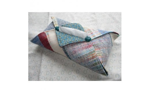 さをり織り　ティッシュボックスカバー　【思いやり型返礼品（支援型）】