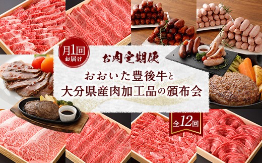 【お肉定期便 12回】おおいた豊後牛と大分県産肉加工品の頒布会 1年