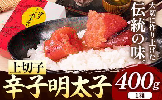 辛子明太子 上切子 400g《30日以内に出荷予定(土日祝除く)》福岡県 鞍手郡 小竹町 博多漁師の里 明太子 めんたいこ 冷凍 送料無料