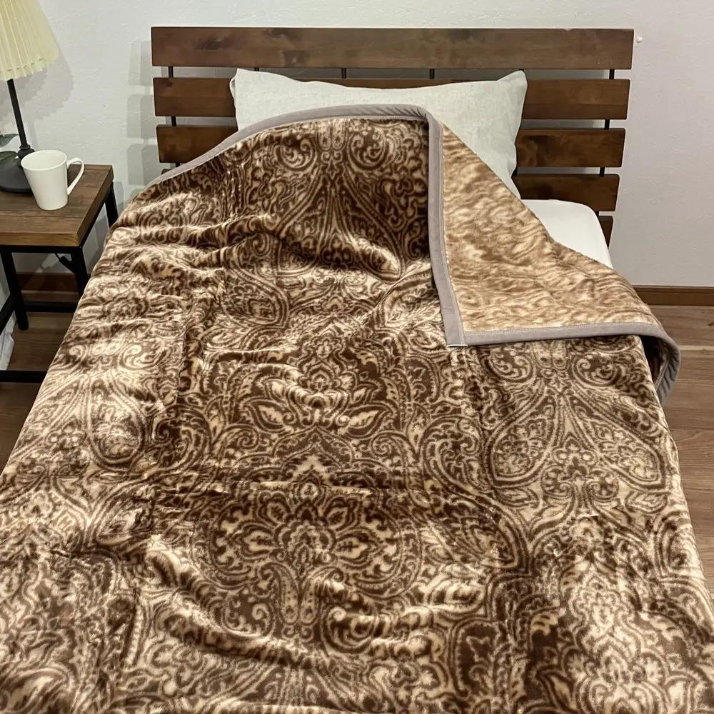 マイヤー毛布 シングル ブラウン C.R.P加工毛布 1枚 (ニューマイヤー毛布) 11756BR ｜ 毛布の町 泉大津 国産 サイズ・色 家庭洗濯可 [5014]