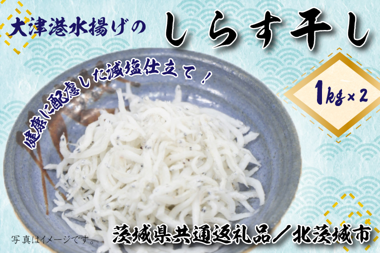 【茨城県共通返礼品／北茨城市】大津港水揚げのしらす干し2kg（1kg×2個）（DS-6-1）