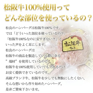 松阪牛 ハンバーグ 100% 黄金 6個 松阪牛