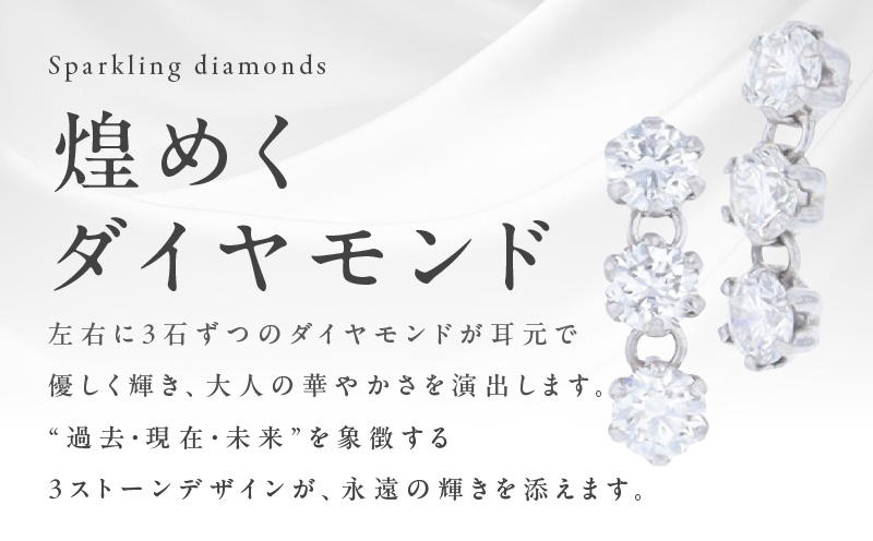【高島屋選定品】ARC-EN-CIEL (アルカンシェル)プラチナ ダイヤモンド ピアス(ダイヤ合計 0.50ct) TUC0048