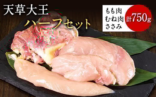 天草大王　ハーフセット 約750g【幻の地鶏】もも・むね・ささみ各1枚 熊本県産 荒尾市《60日以内に出荷予定(土日祝除く)》