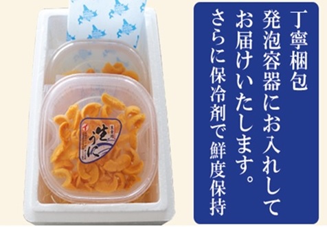 ＜12月17日決済分まで年内配送＞エゾバフンウニ塩水パック50～60g×2P F-71004