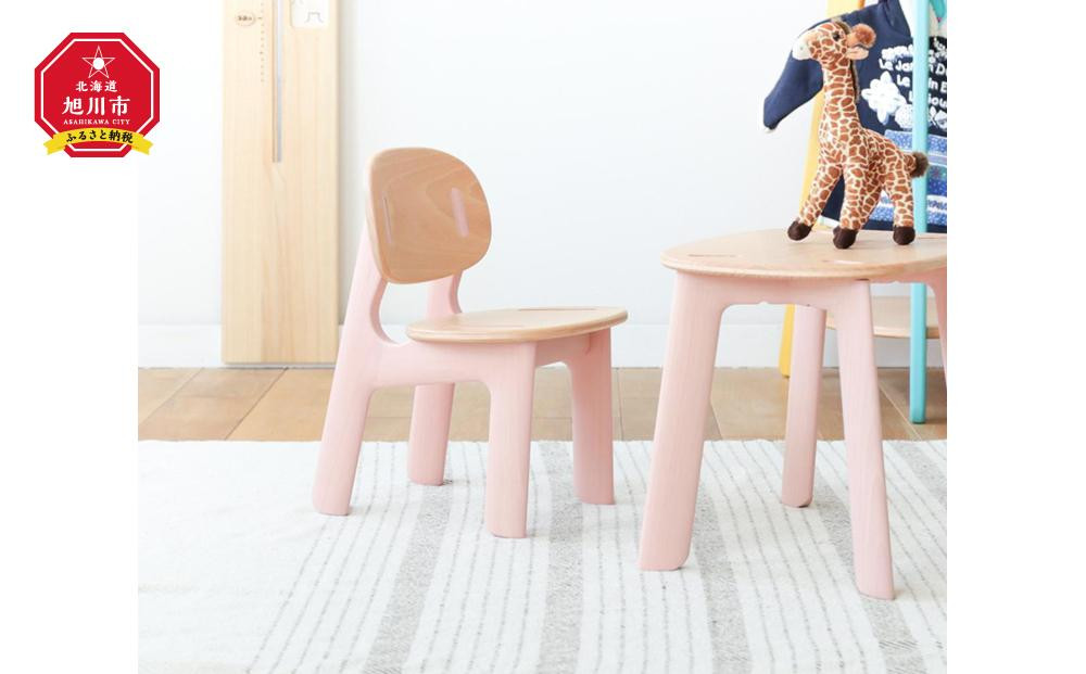 
旭川家具 いさみや pon(ポン) Bambi Chair(バンビチェア) ピンク色
