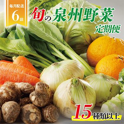 ふるさと納税 泉佐野市 【毎月定期便】泉州野菜 定期便 15種類以上 詰め合わせ 新鮮 冷蔵 全6回 099Z115