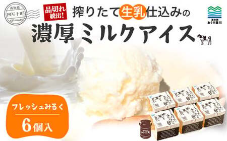 搾りたて生乳仕込みの濃厚ミルクアイス アイスクリーム アイス しぼりたて生乳 アイス セット ミルク アイス大容量 冷凍 人気 フレッシュみるく6個セット／Qak-A32