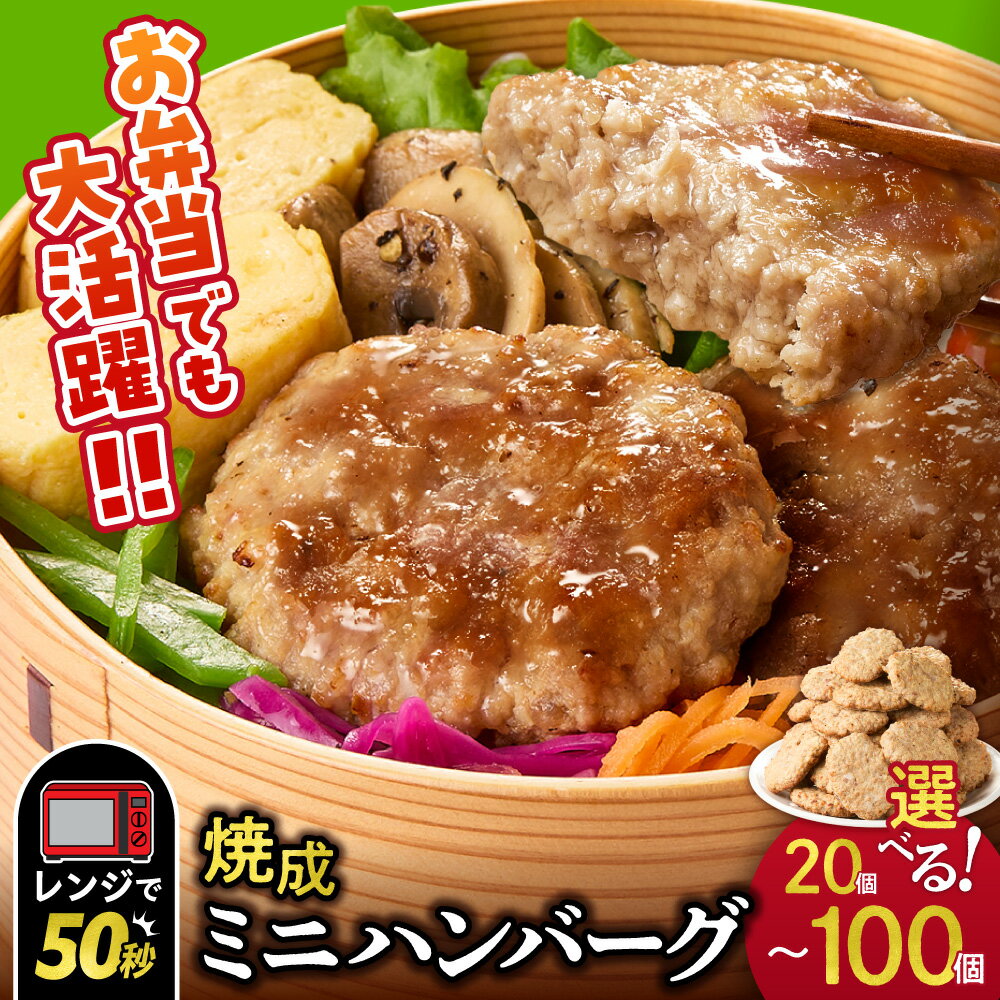 【ふるさと納税】 専門店のミニハンバーグ 【選べる 個数 お届け回数】ファイヤーバーグ お弁当 焼成ミニハンバーグ 25g 20個 50個 100個 定期便 ハンバーグ ミニサイズ 冷凍 調理済 レンジ 簡単 おかず お弁当のおかず 惣菜 北海道 石狩市