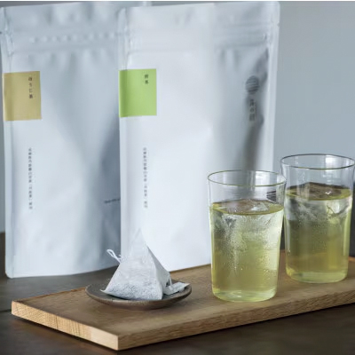 
            丹波茶(煎茶・ほうじ茶)の巾着セット　ティーバッグ合計20個　
          