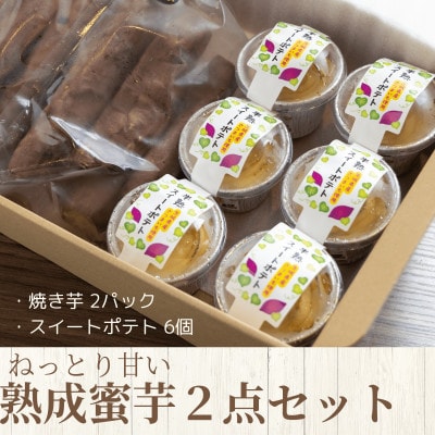 ねっとり甘い熟成蜜芋2点セット(焼き芋×2パック、スイートポテト×6個)【配送不可地域：離島・沖縄県】