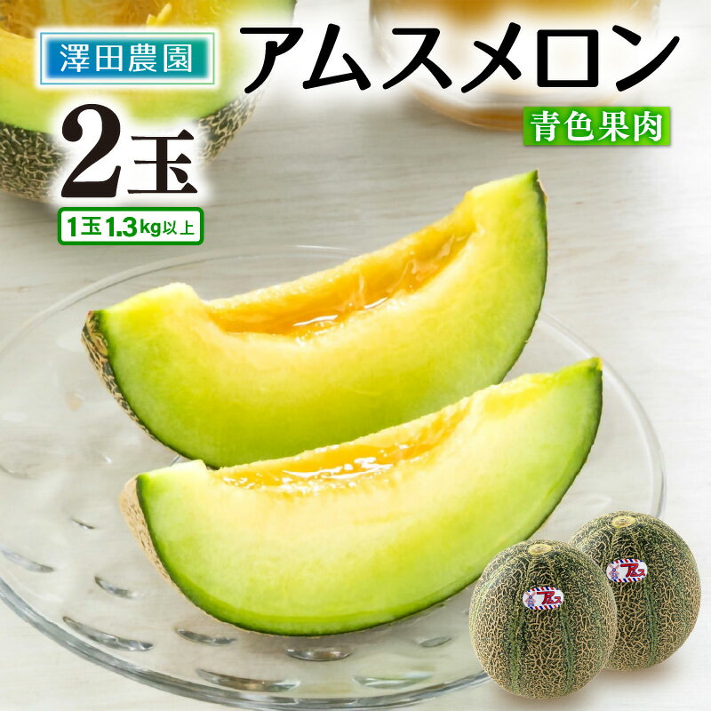 【ふるさと納税】【先行予約】アムスメロン（1.3kg以上 2玉入) とろけるような果肉が絶品！／ 期間限定 数量限定 果物 フルーツ 青肉 産地直送 ※2025年7月上旬より順次発送