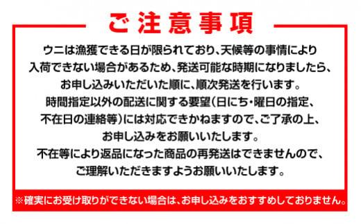 天然 エゾバフンうに （中）塩水うに 100g （100g×1枚）ミョウバン不使用 北海道産 知床羅臼産