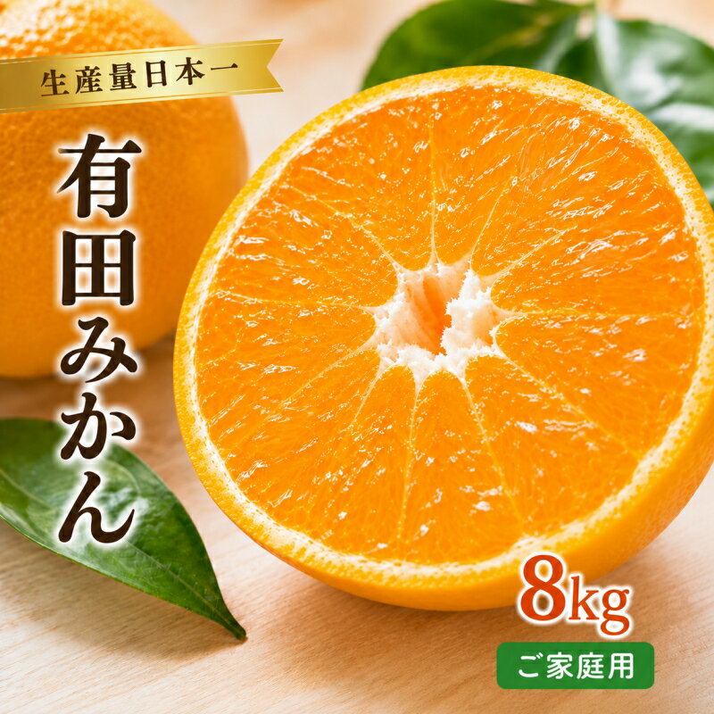 【ふるさと納税】 紀州 有田 みかん 訳あり ご家庭用 8kg(2L・3Lいずれかお届け) / 温州みかん 有田みかん 甘い キズ 和歌山 柑橘 ※2026年12月上旬～2027年1月中旬頃順次発送予定 ※沖縄・離島配送不可