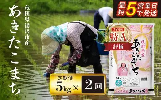 【定期便2ヶ月】令和7年産米 あきたこまち白米 5kg あきたこまち [H17201]