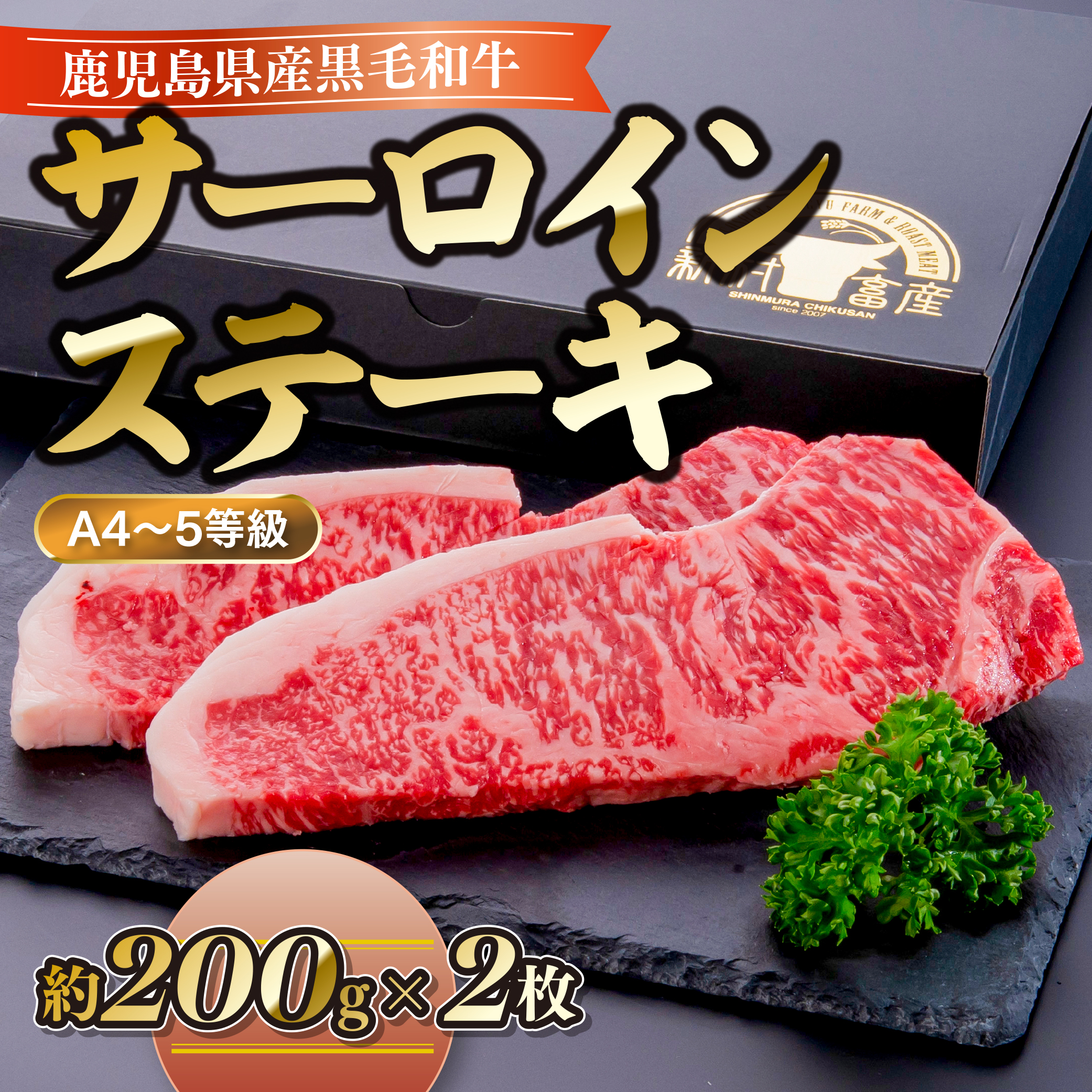 【A01010】＜A4～5等級＞鹿児島県産黒毛和牛サーロインステーキ(計約400g・約200g×2枚)