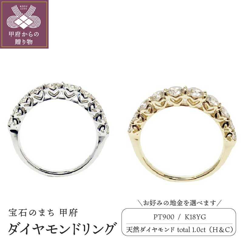 【ふるさと納税】＜ 甲府ジュエリー ＞ リング ジュエリー アクセサリー レディース ダイヤモンド 1.0カラット ハート&キューピッド ジュエリーケース付 鑑別書付 保証書付 k131-113