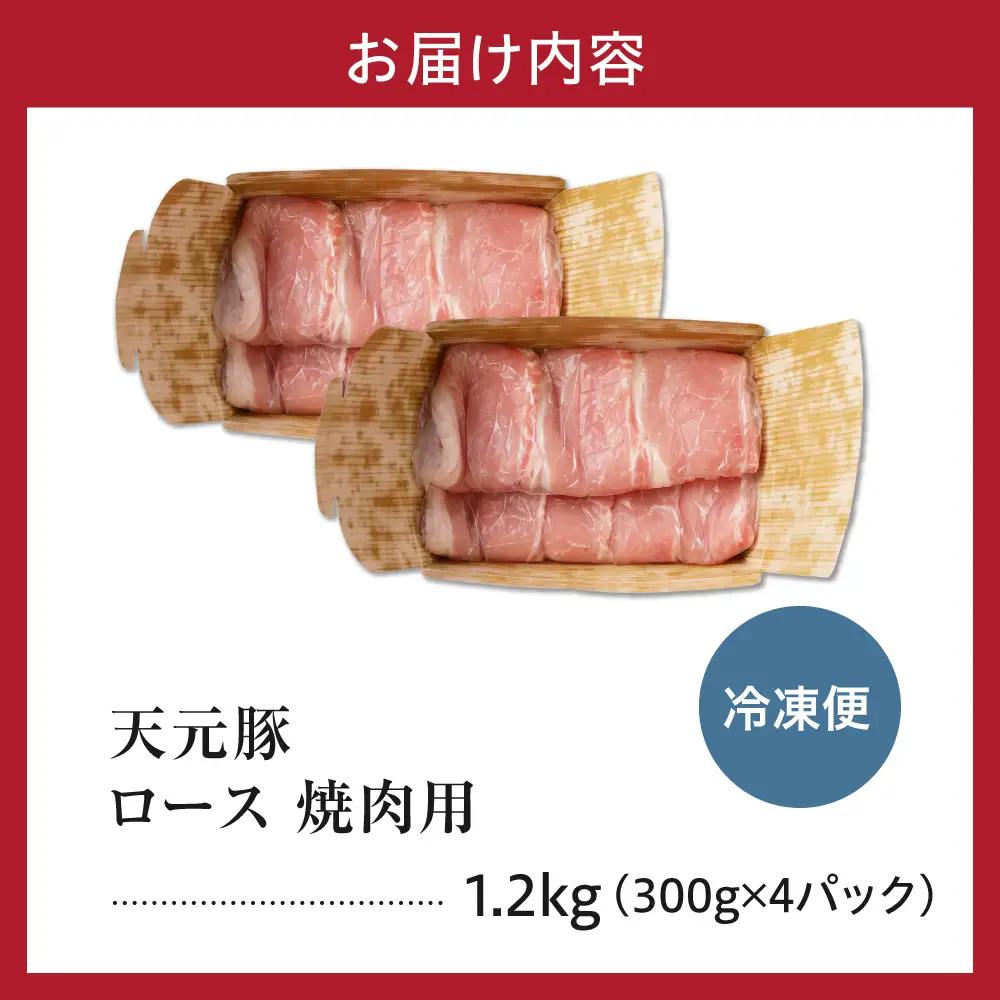 豚肉 天元豚 ロース 焼肉用 1.2kg 焼き肉