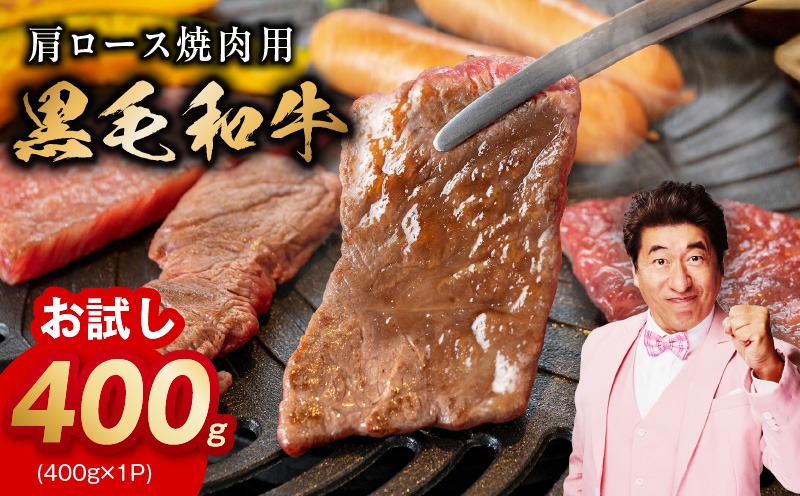 mrz0489 【お試し】黒毛和牛 焼肉用 400g【氷温熟成×特製ダレ 肩ロース 400g×1P 訳あり サイズ不揃い 焼肉 BBQ バーベキュー 人気】