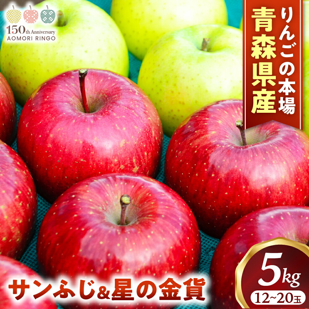 【ふるさと納税】青森りんご【サンふじ＆星の金貨】セット 約5kg（12〜20玉）【2025年産・先行予約】★2025年11月中旬〜12月中旬頃まで発送予定★りんご 林檎 リンゴ 果物 フルーツ 国産 贈答 土産 青森県 三戸町 H2832