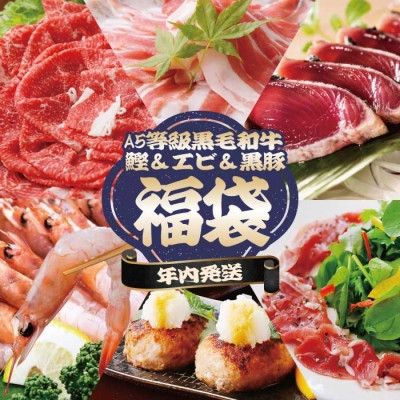 
                  ＜年内発送＞福袋 A5ランク黒毛和牛・タカエビ(薩摩甘エビ)・黒豚・カツオ 贅沢詰合わせ B8-24【1580561】
                