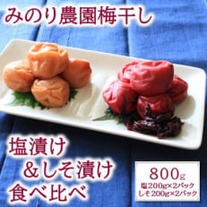 梅干し(塩漬け・しそ漬け食べ比べ)　800g(200g×4パック)