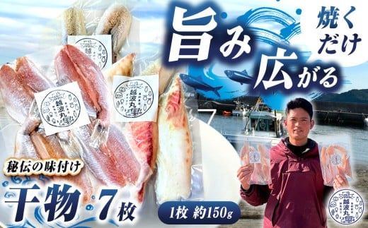 海の幸 干物 セット 7枚 ｜ 魚 魚介 加工 加工品 調理 料理 グリル 干物 海 幸 山口県 山口 平生町