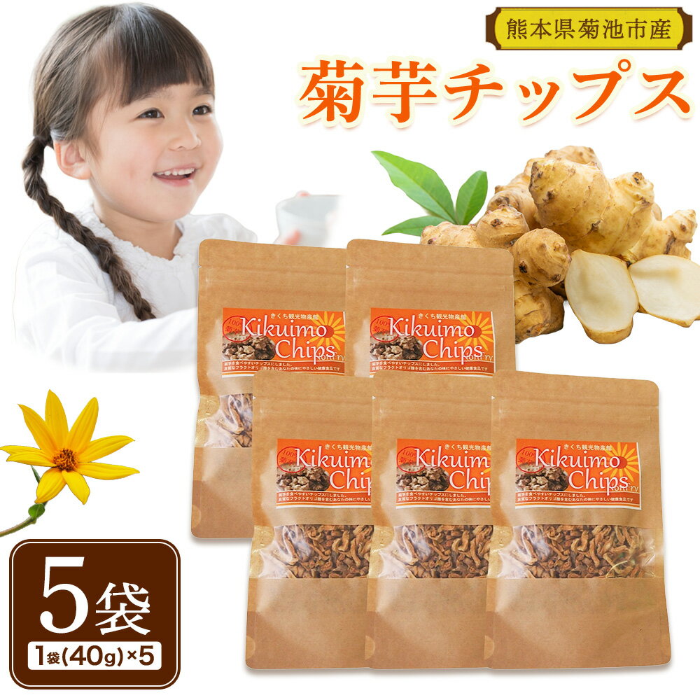 【ふるさと納税】菊芋チップス セット 5袋 40g×5袋 合計 200g チップス 有限会社きくち観光物産館 《90日以内に出荷予定(土日祝除く)》熊本県 菊池市 お菓子 おつまみ おやつ きくいも 菊芋 健康 セット 送料無料