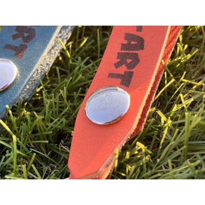 ふるさと納税 岡崎市 oka-d-art 革ベルト付きフック ステンレス(SUS)製 ギアフック ロゴ入り 5色5個set |  | 02