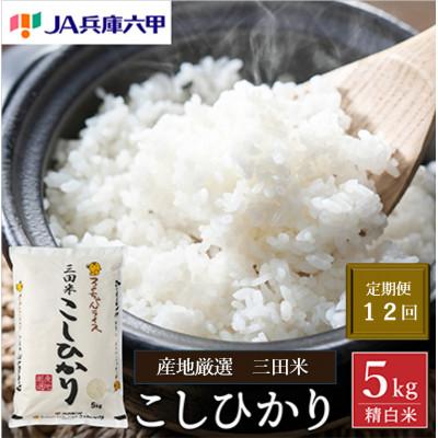 ふるさと納税 三田市 【毎月定期便】三田米コシヒカリ 精米 5kg 全12回