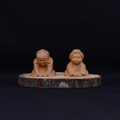 ふるさと納税 岸和田市 [(有)木下彫刻工芸]二福(小)彫刻置物2個セット