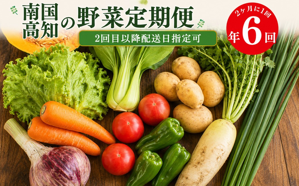 
                  【年6回】高知から直送！旬の季節のお野菜定期便（7~9品）2回目以降着日指定可能 産地直送 旬の時期にお届け
                